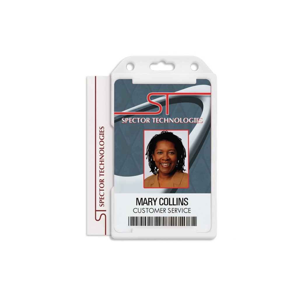Rigid Two Sided Vertical Open-Face Badge Holder - 50 Pack - Clear