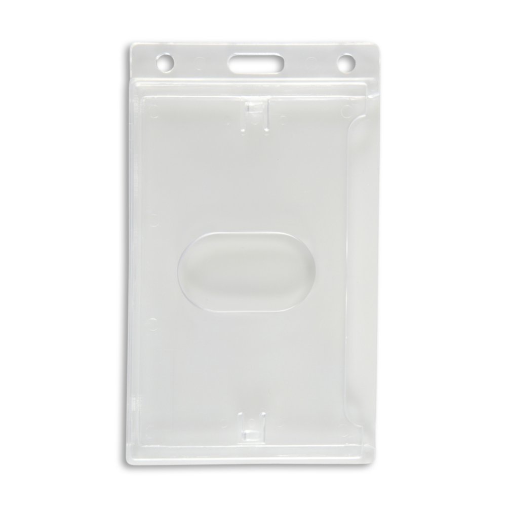 Vertical Hard Plastic Badge Holder - 50 Pack - back view