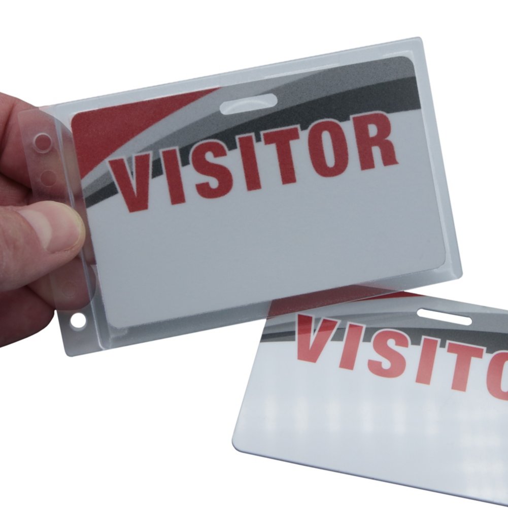 Vertical Hard Plastic Badge Holder - 50 Pack - side view