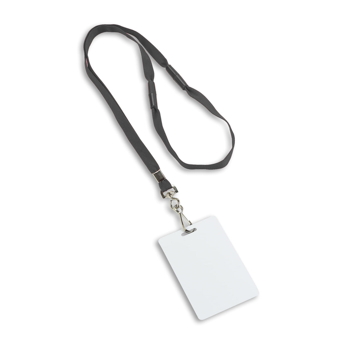 Two-Way Breakaway Blank Lanyard - 25 Pack - Black - in use