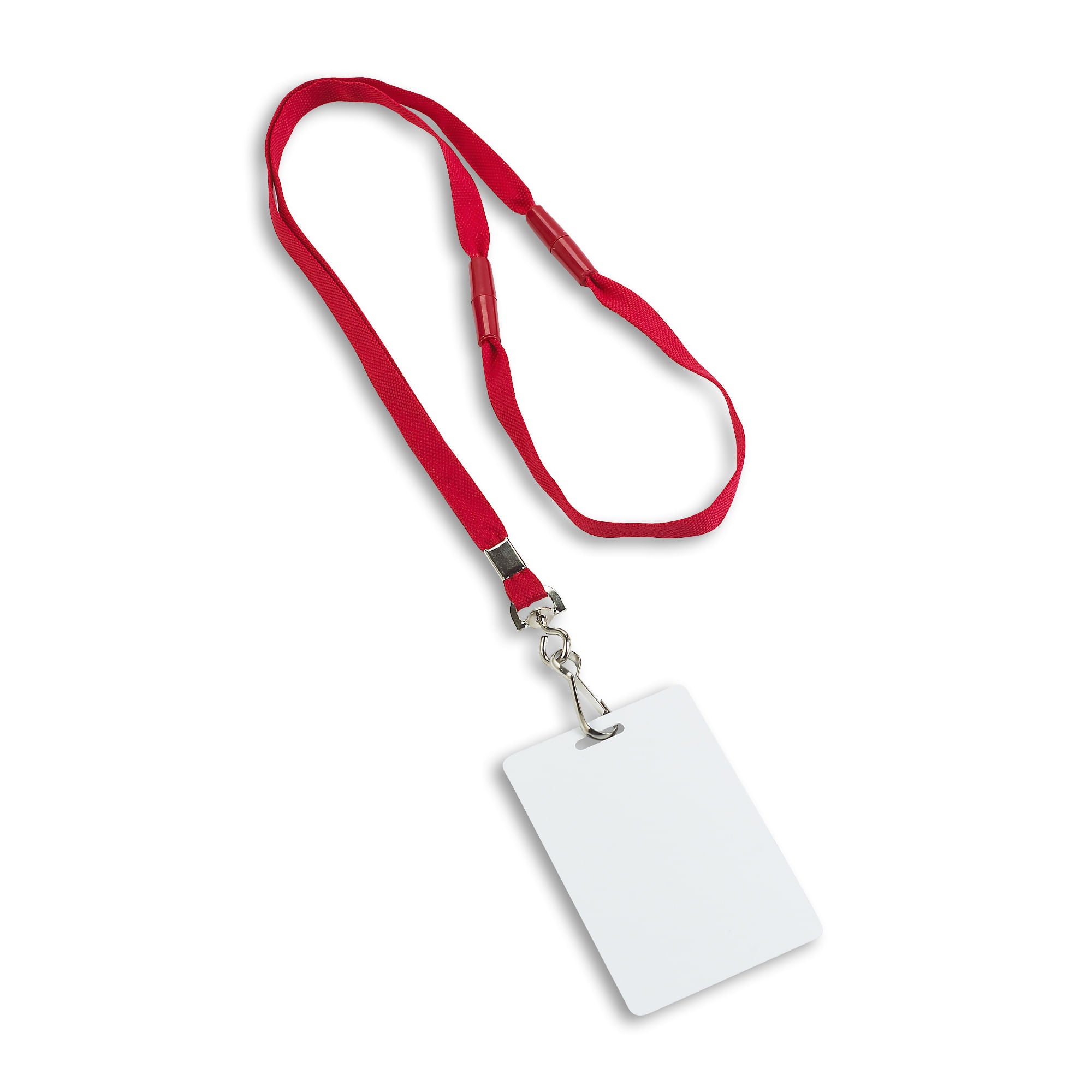 Two-Way Breakaway Blank Lanyard - 25 Pack - Red - in use