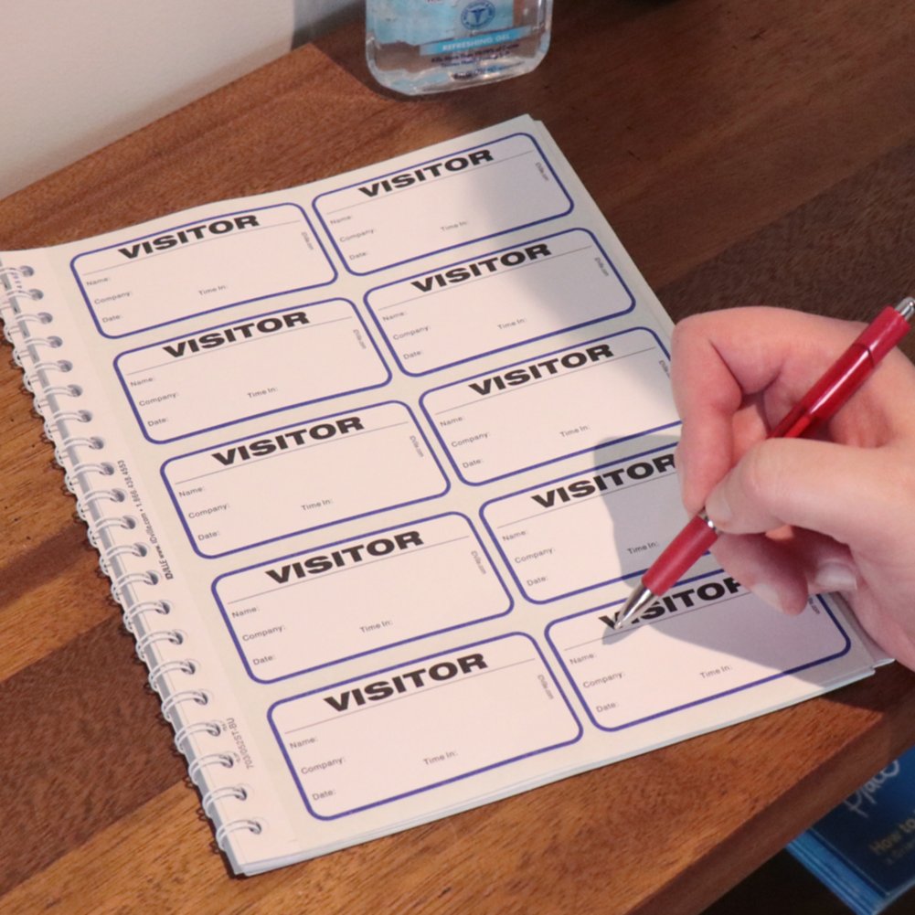 Temporary Visitor Registry Book by Visitor Pass Solutions - in use