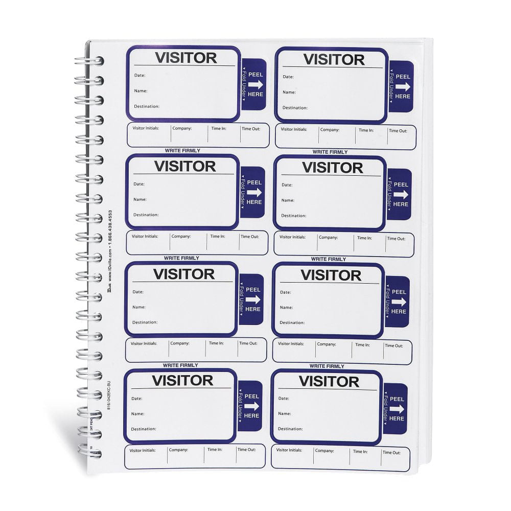 24 Hr Visitor Badge Registry Book by IDVille