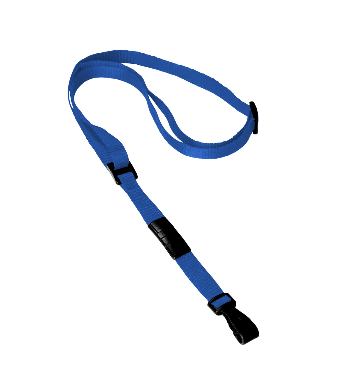 Adjustable Blank Lanyards - 25 Pack - Blue