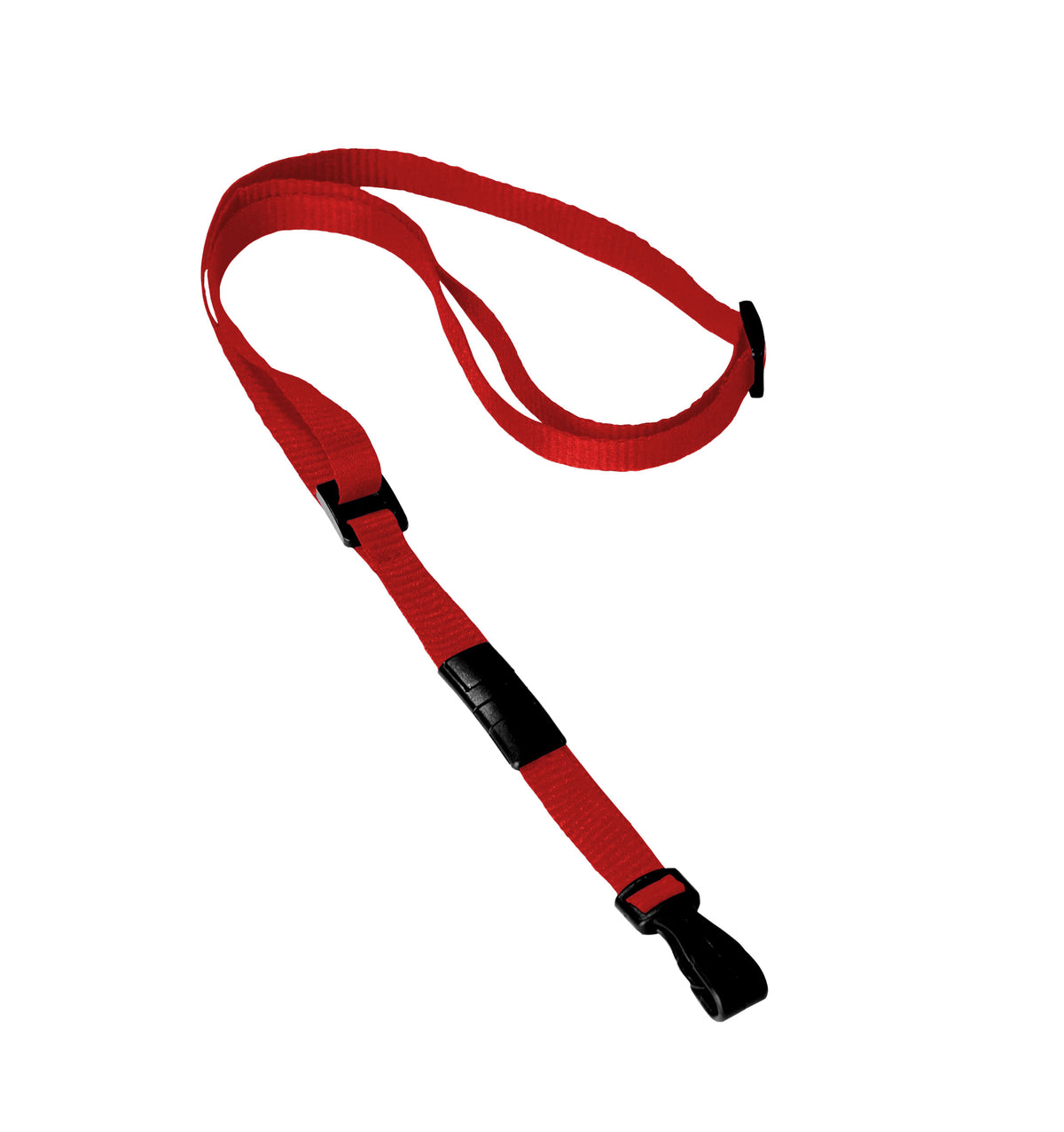 Adjustable Blank Lanyards - 25 Pack - Red