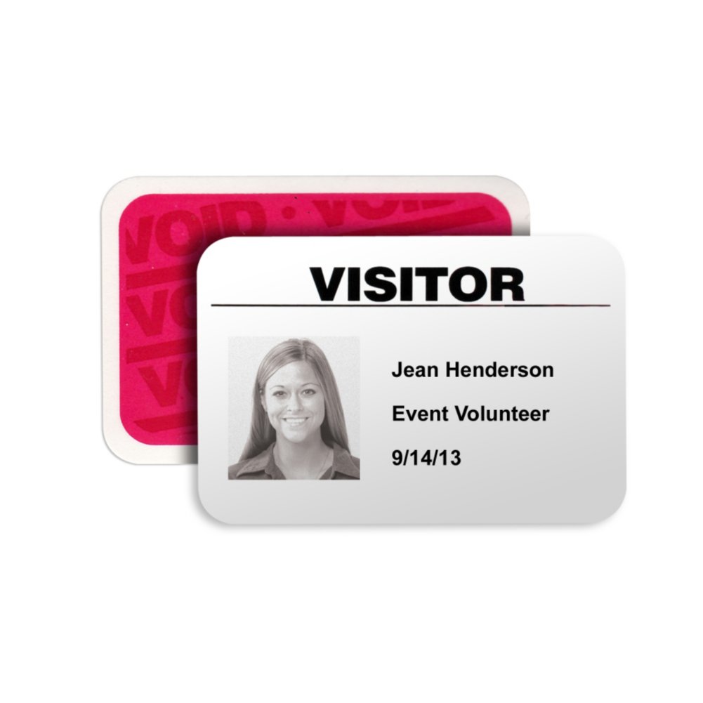 Thermal Print Badges - 3" x 2" - 500 Self Expiring Backing Badges