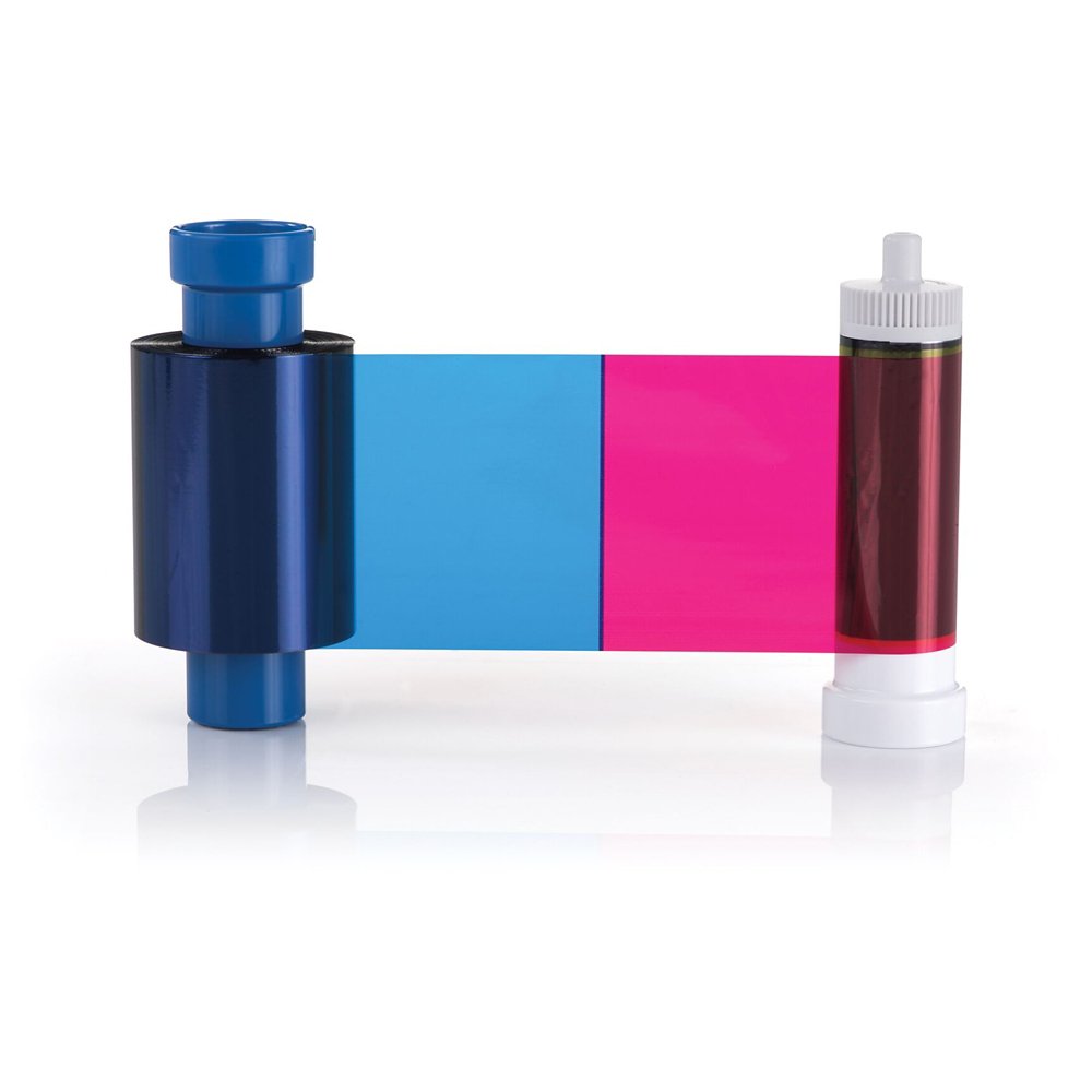 ID Maker Edge YMCKO Printer Ribbon - 300 Single Sided Prints with Cleaning Roller