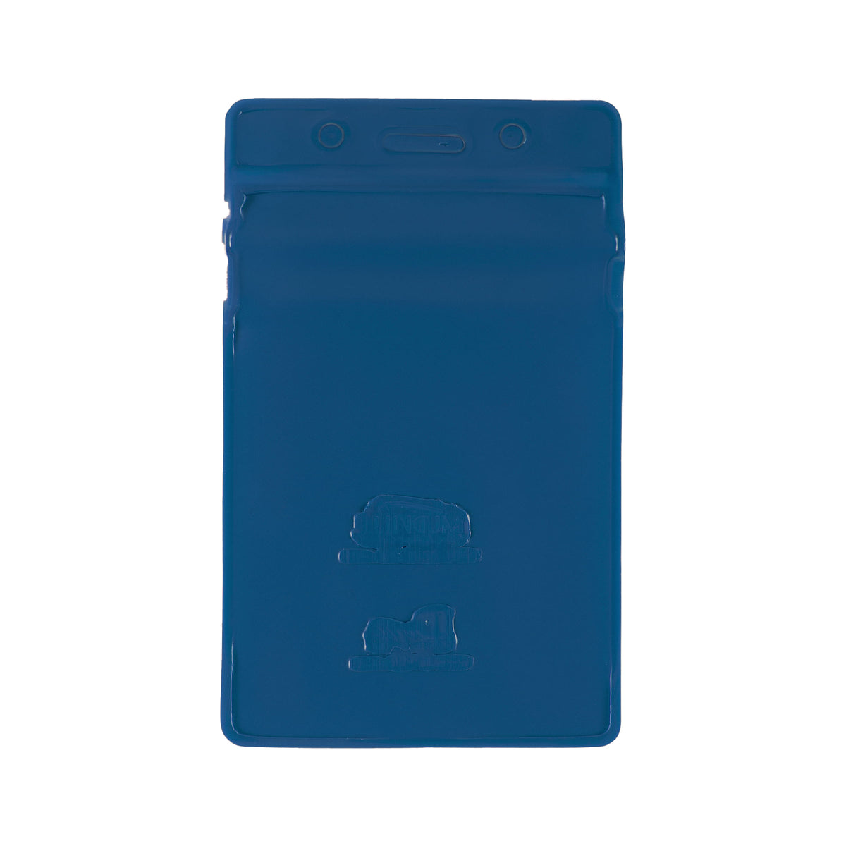 Vertical Sealable Vinyl Badge Holder - 50 Pack - Blue - back view