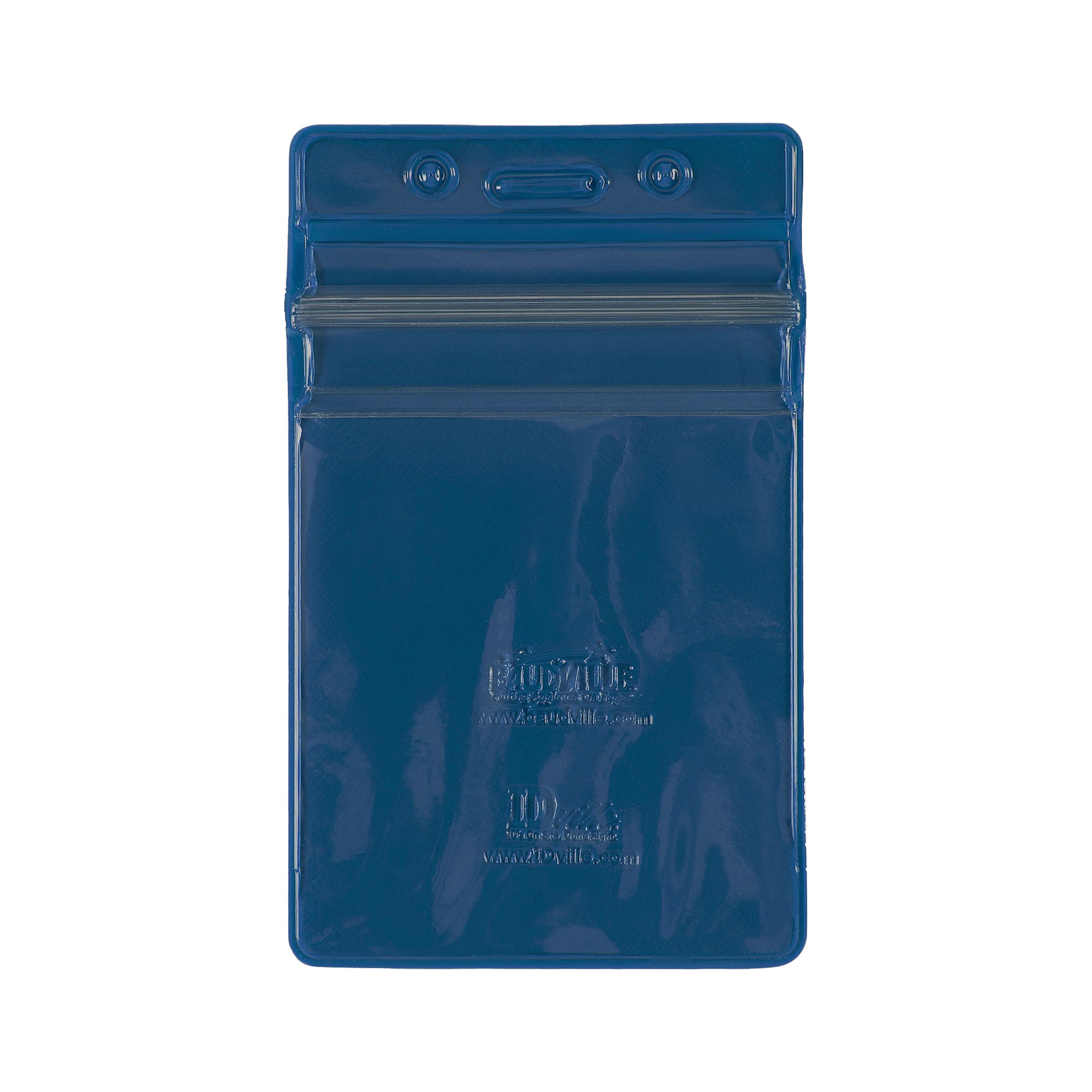 Vertical Sealable Vinyl Badge Holder - 50 Pack - Blue
