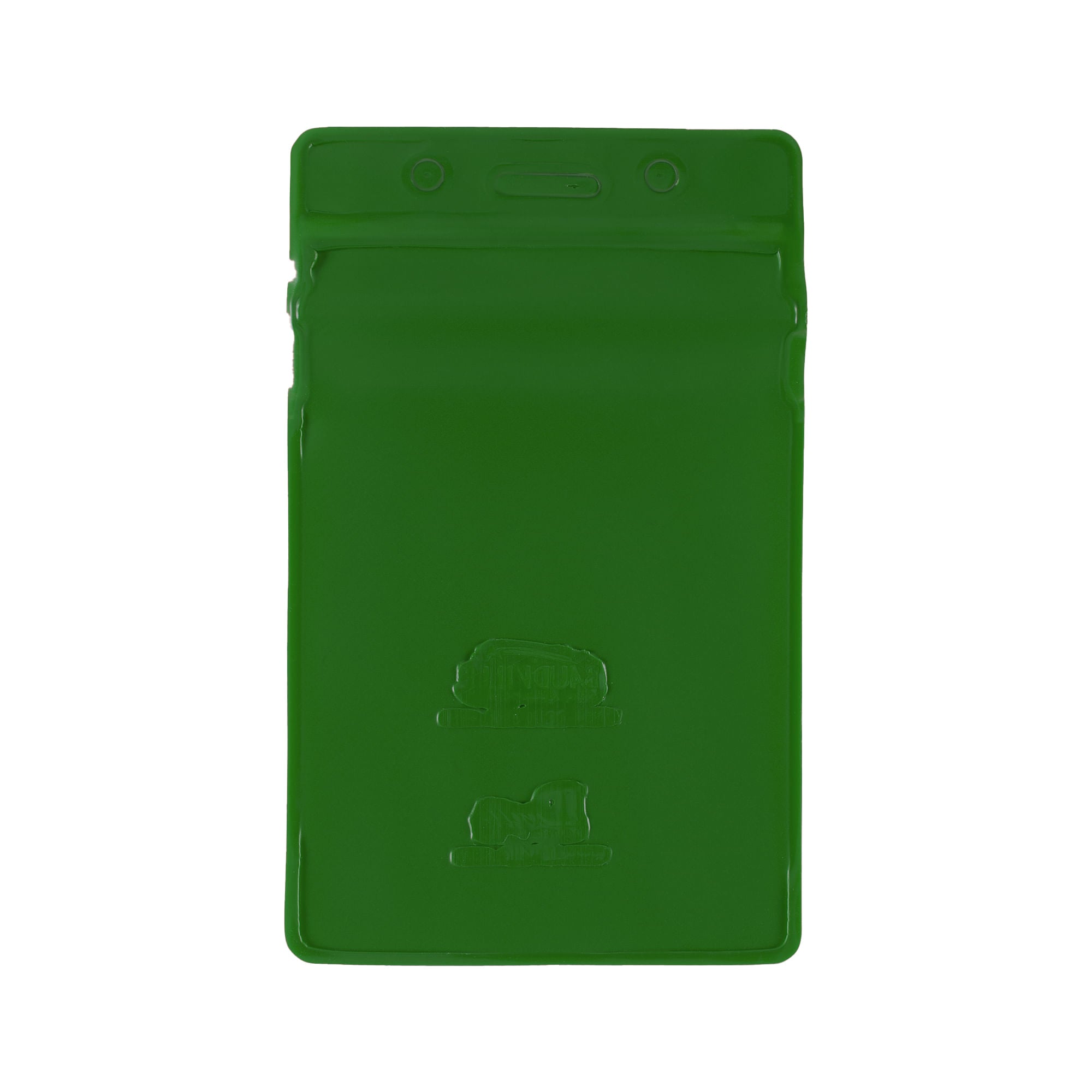 Vertical Sealable Vinyl Badge Holder - 50 Pack - Green - back view