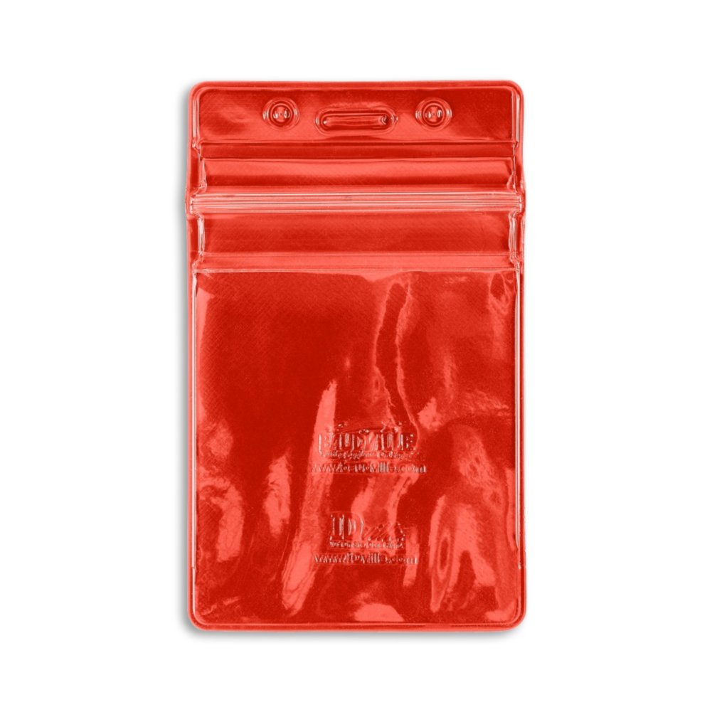 Vertical Sealable Vinyl Badge Holder - 50 Pack