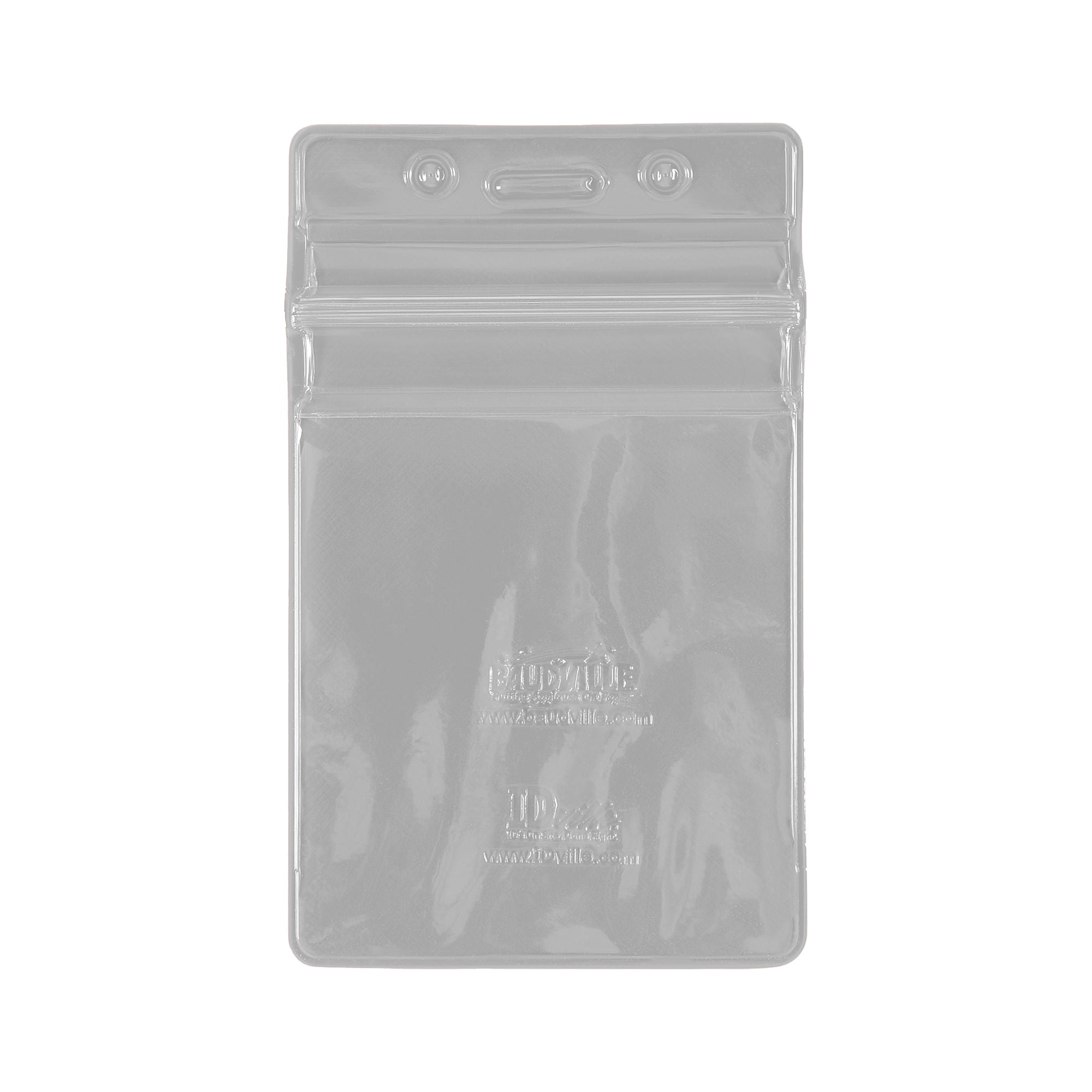 Vertical Sealable Vinyl Badge Holder - 50 Pack - White