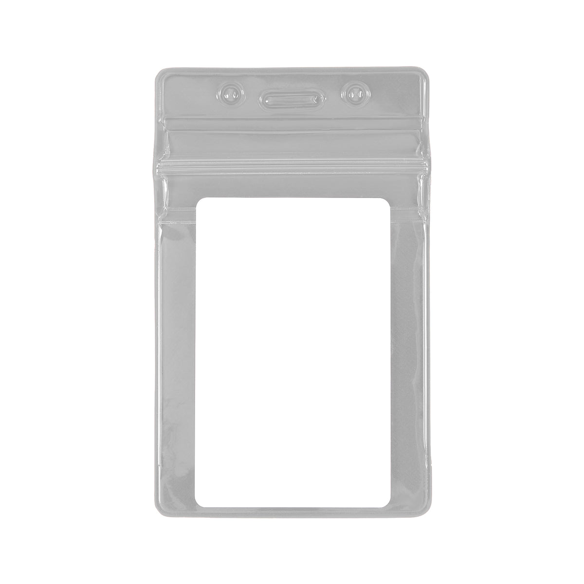 Vertical Sealable Vinyl Badge Holder - 50 Pack - White - in use