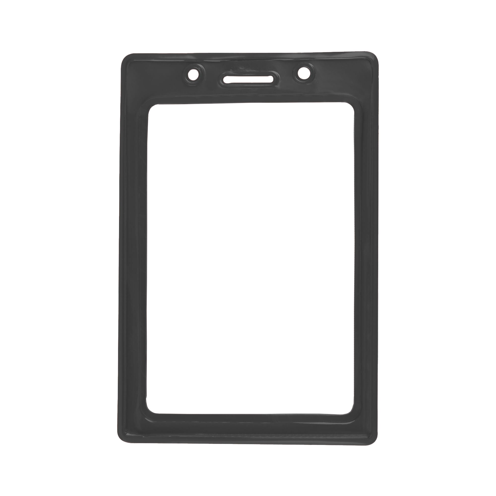 Vertical Color Frame Badge Holder - 50 Pack - Black - back view