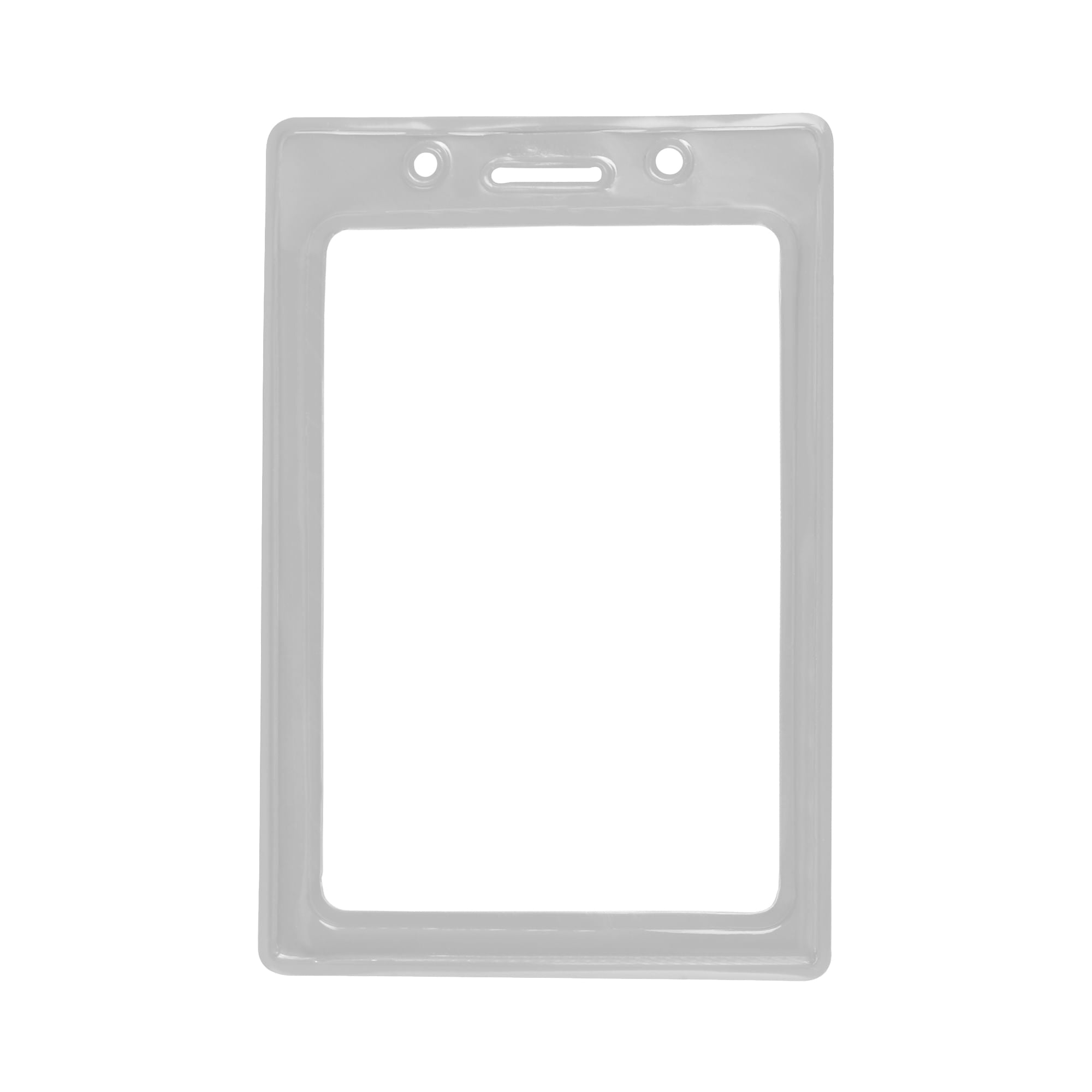 Vertical Color Frame Badge Holder - 50 Pack - White - back view