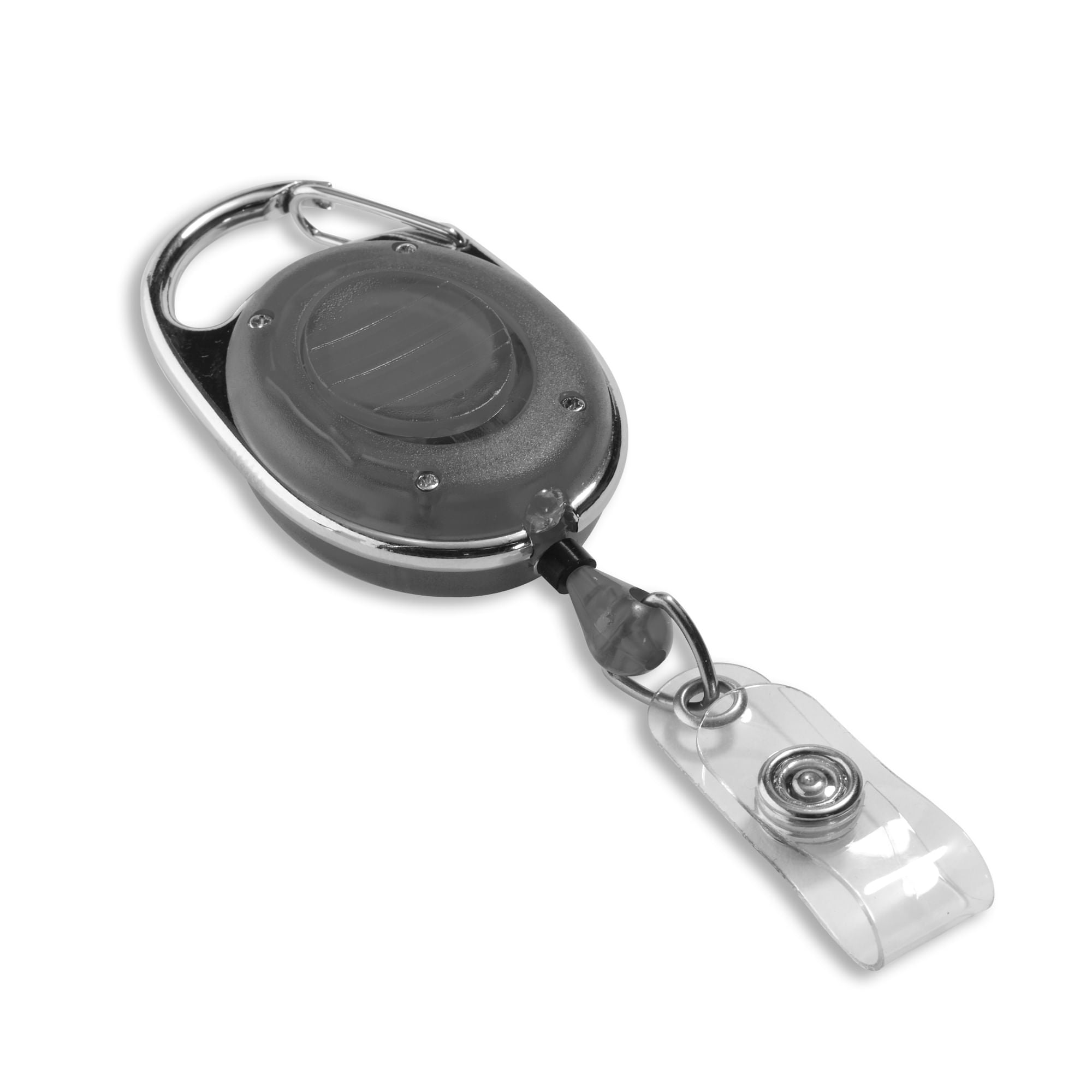 Carabiner Badge Reel w/ LED Light - 25 Pack - Black