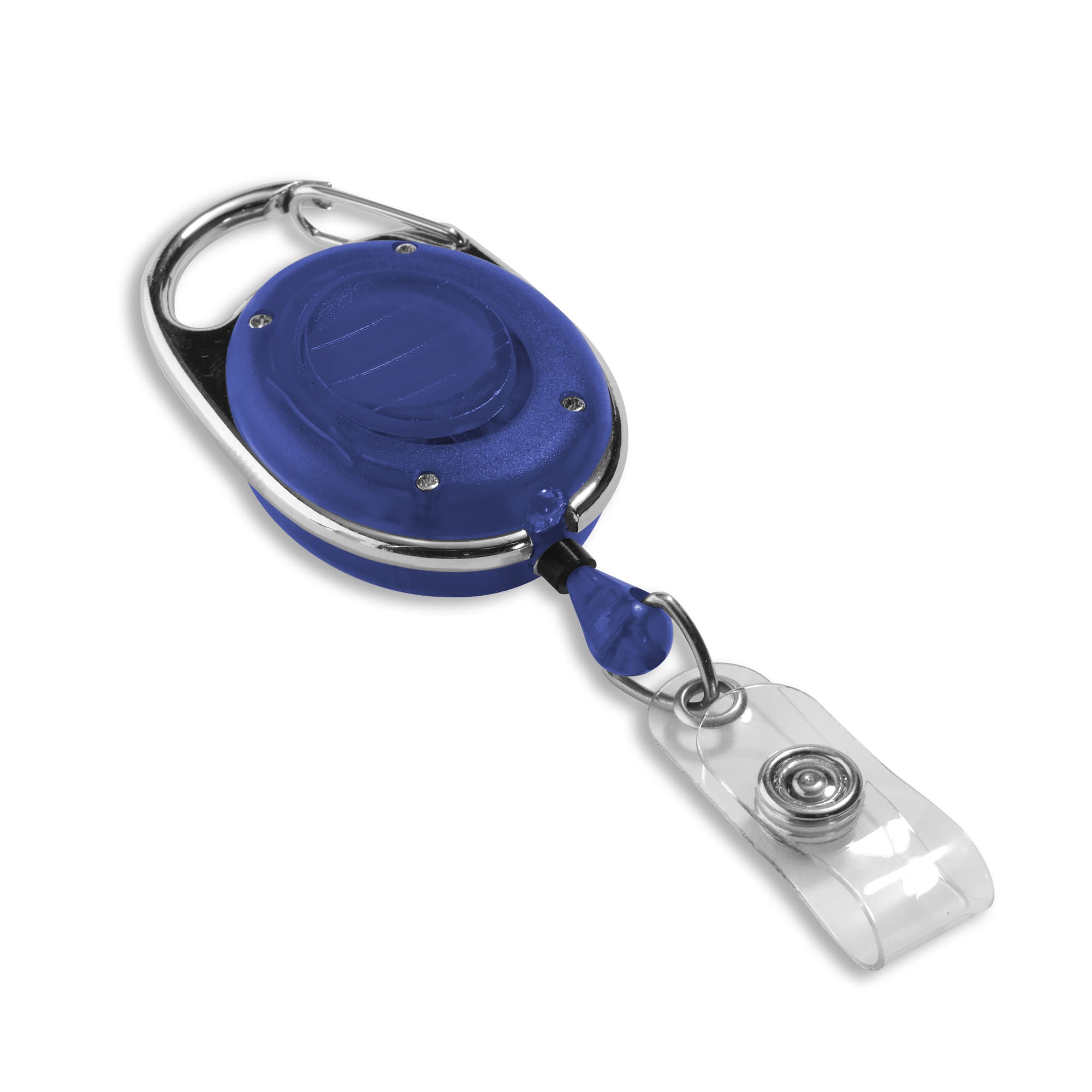 Carabiner Badge Reel w/ LED Light - 25 Pack - Blue