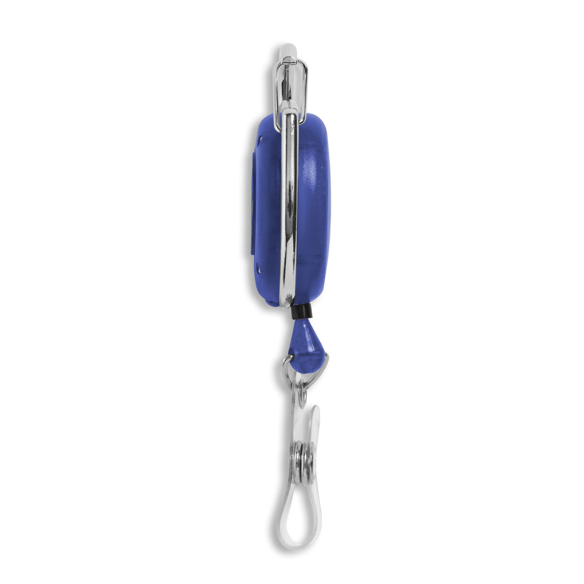 Carabiner Badge Reel w/ LED Light - 25 Pack - Blue - side view