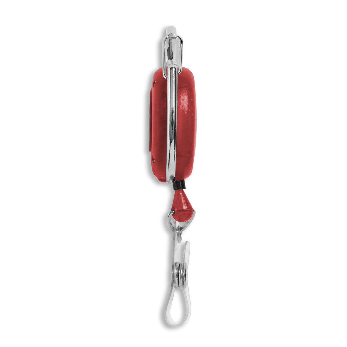 Carabiner Badge Reel w/ LED Light - 25 Pack - Red - side view