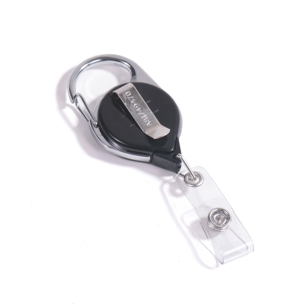 Carabiner ID Badge Reel with Belt Clip