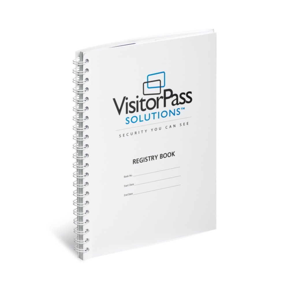 Custom Printed Visitor Pass Registry Book with Self-Expiring Badges