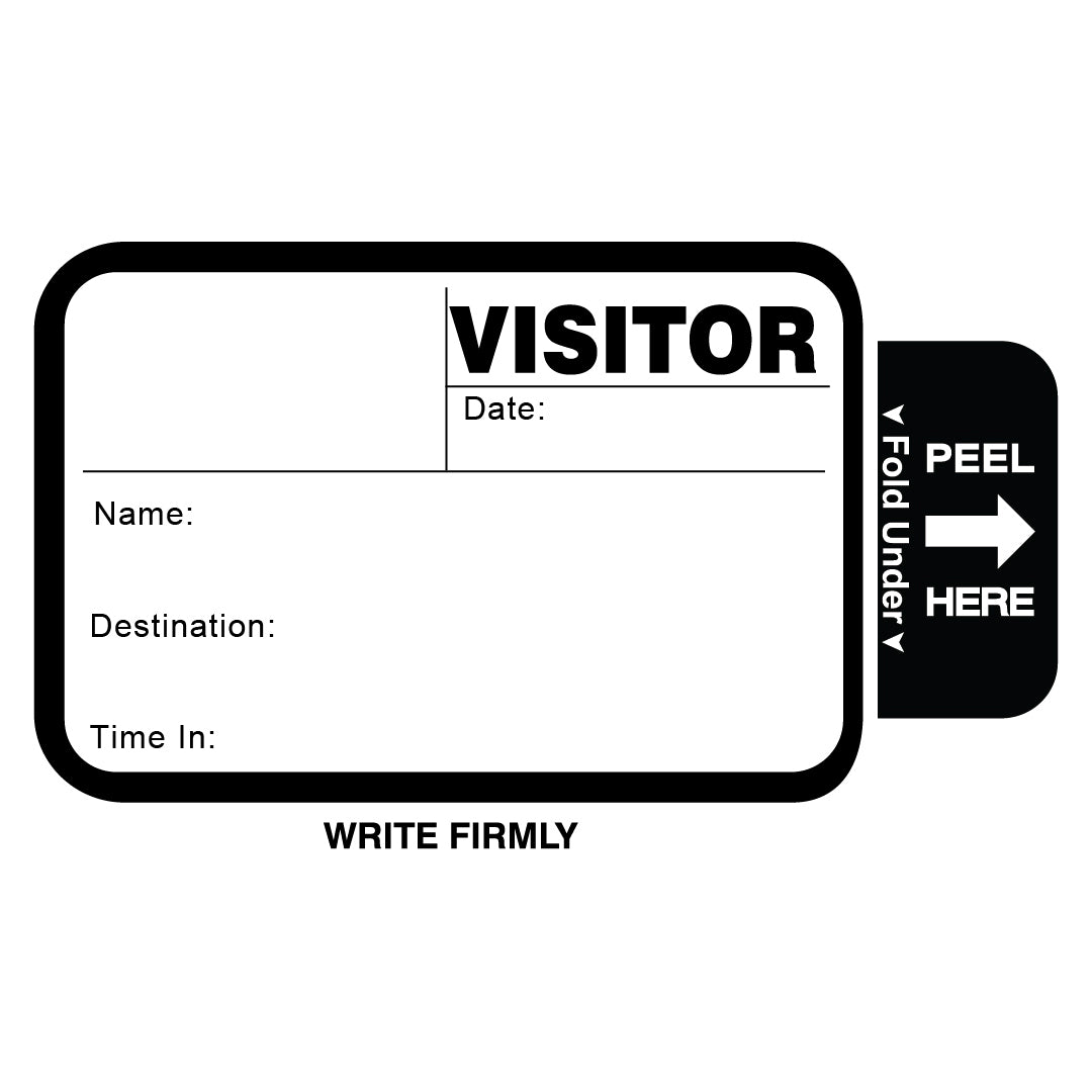Custom Printed Visitor Pass Registry Book with Self-Expiring Badges