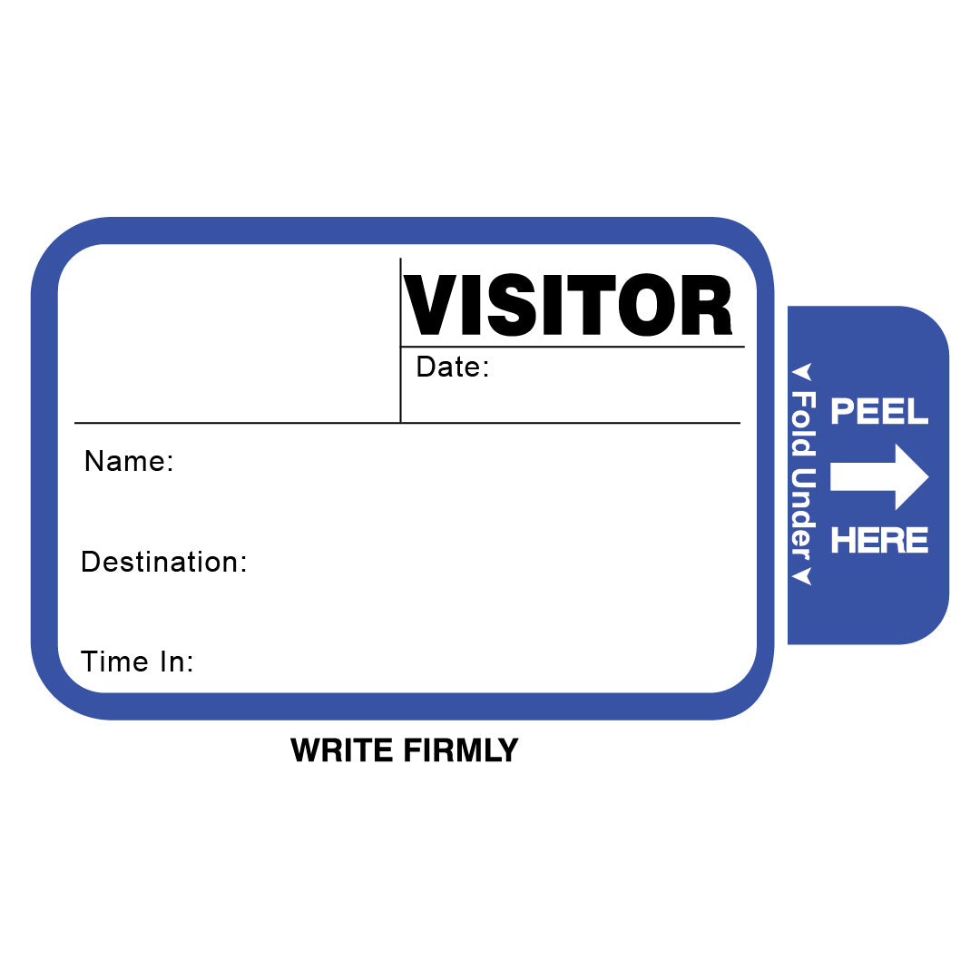 Custom Printed Visitor Pass Registry Book with Self-Expiring Badges