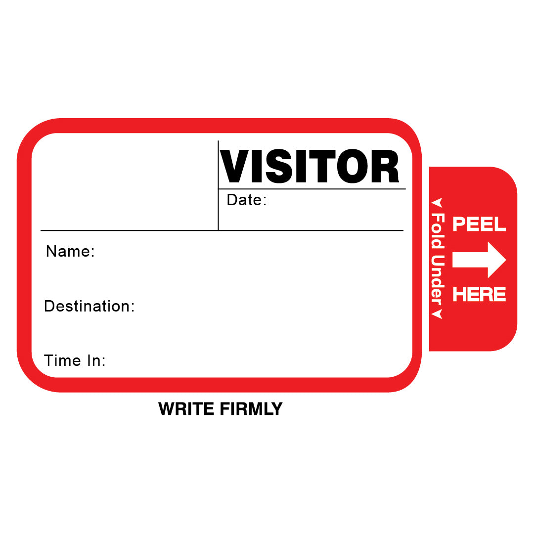 Custom Printed Visitor Pass Registry Book with Self-Expiring Badges
