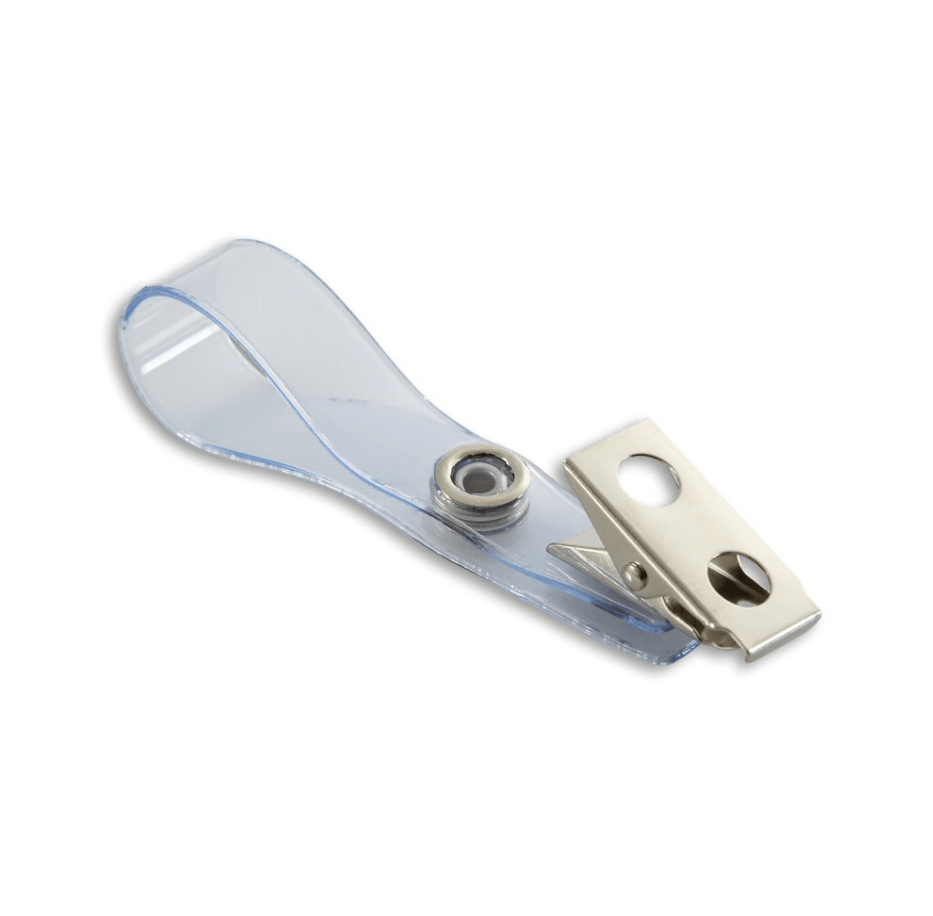 ID Badge Clip with Extra Long Clear Strip - 100/Pack